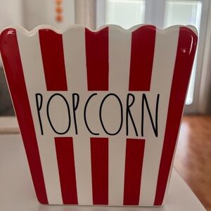 Rae Dunn Red and White Popcorn Container